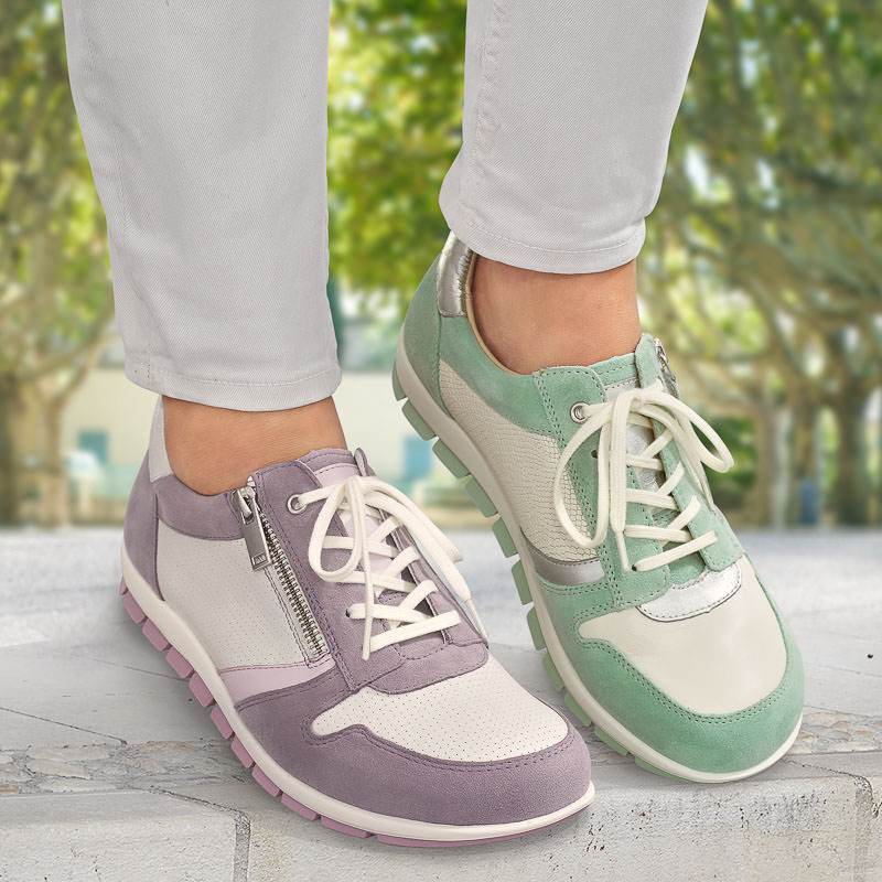 Chaussures de confort Helvesko : modle Davina, lilas/blanc Image 3