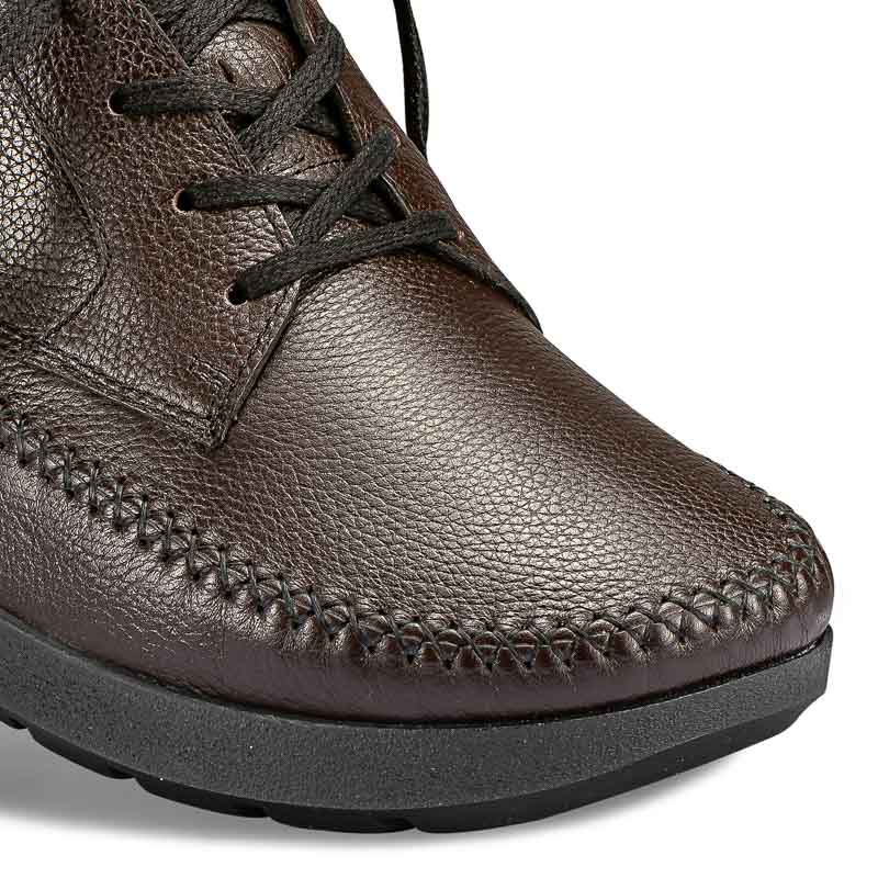 Chaussures de confort Helvesko : modle Bent, marron fonc Image 4