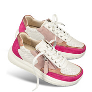 Chaussures de confort Helvesko : modle Silka, blanc/rose